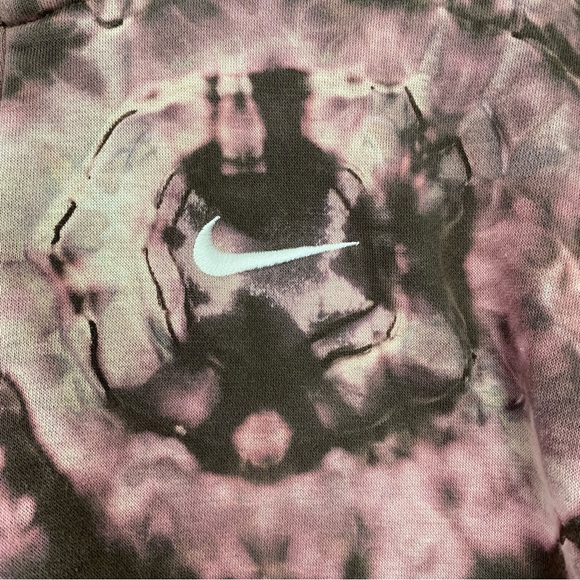 Nike Tie Dye Sweatshirt Crop Womens Size Small XS Pullover Custom Upcycled Multi - Picture 8 of 14